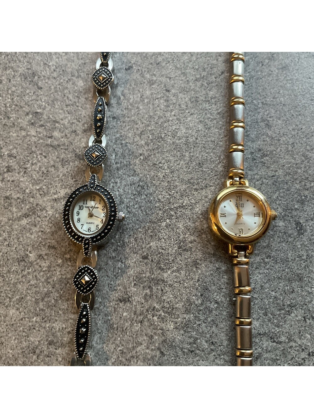 Beautiful Pair Of Vintage Womens GV2 & Cote d’ Azur Watch Both Run Great B-P
